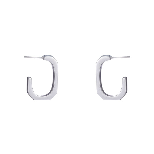 Oorbellen Hooked hoop zilver