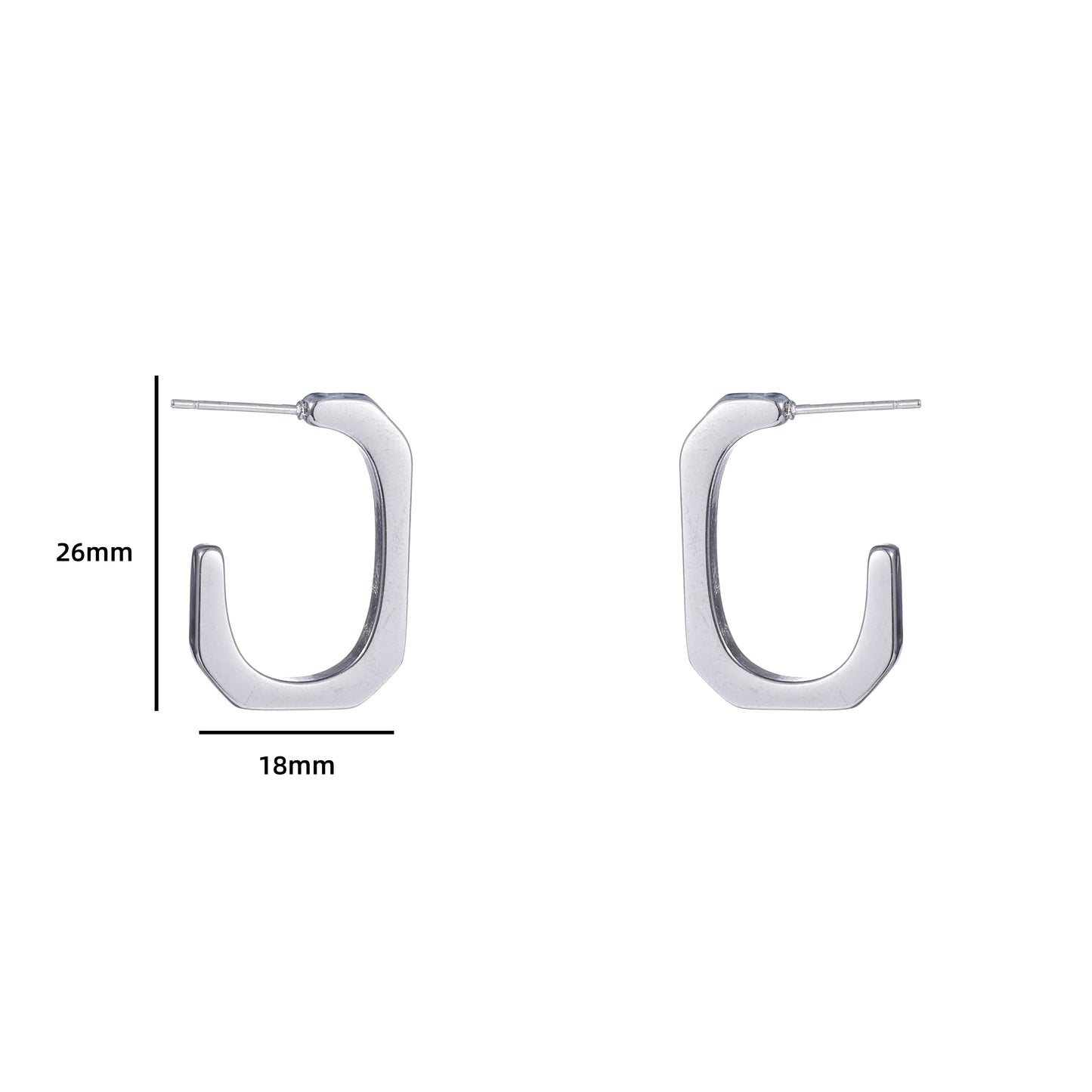 Oorbellen Hooked hoop zilver