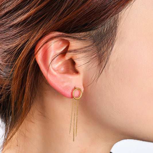 Oorbellen Round stud goud