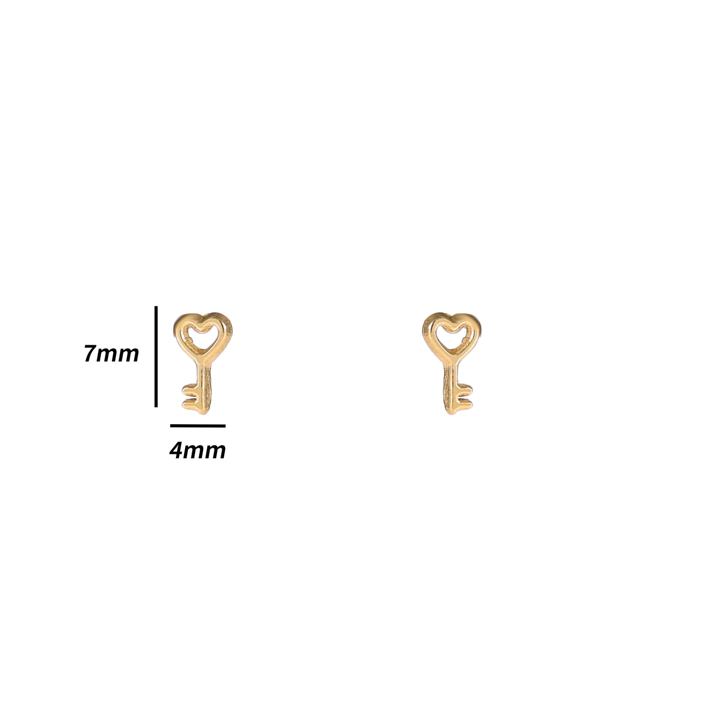 Oorbellen Heart Key goud