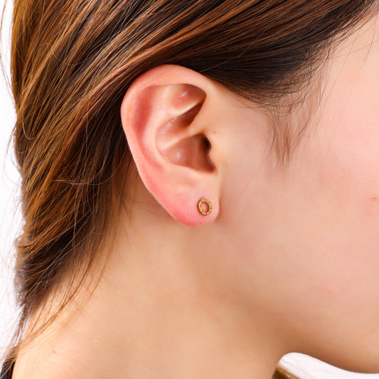 Oorbellen Coloured Round fuchsia