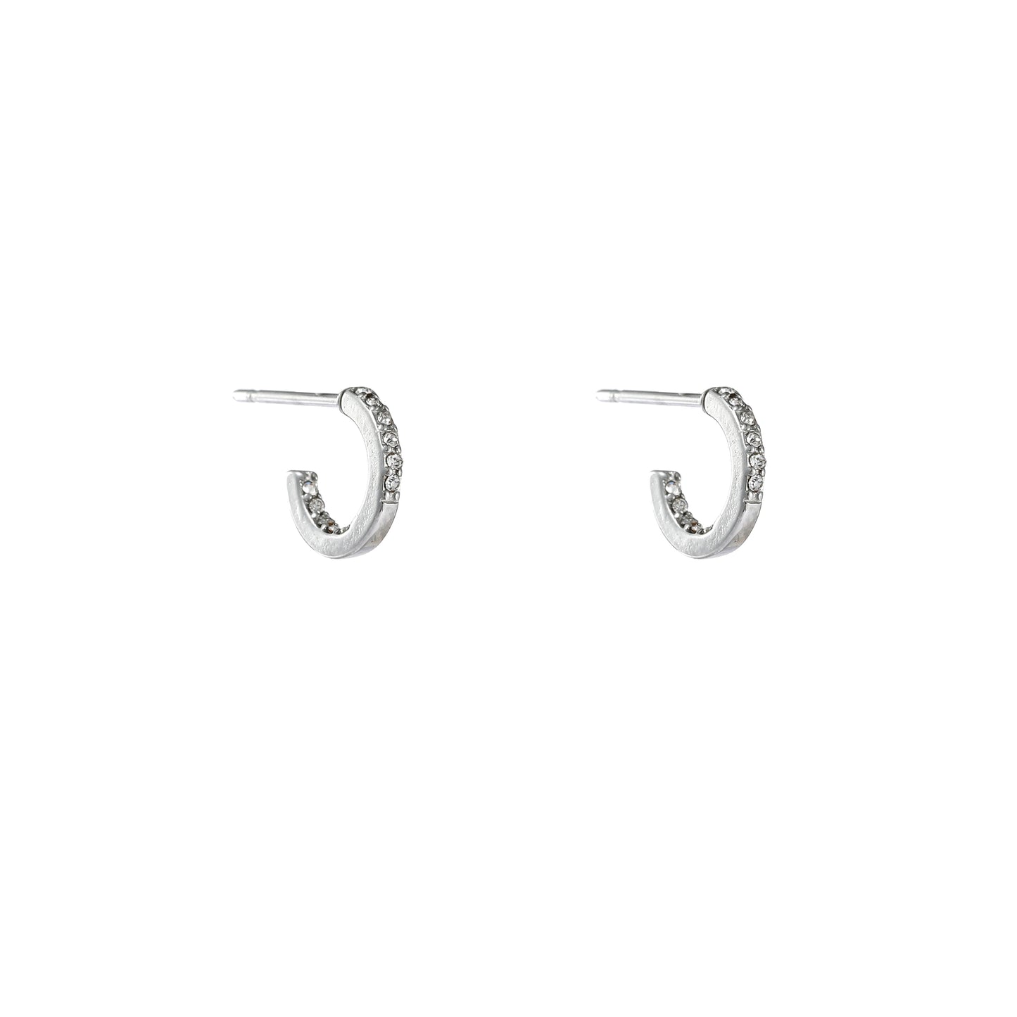 Oorbellen Stones inside out Hoop zilver
