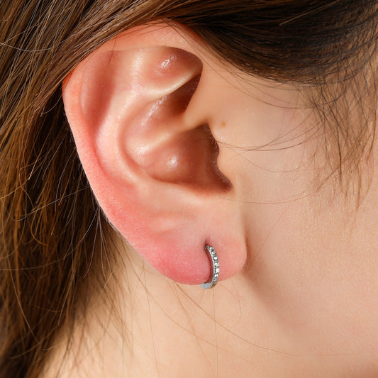 Oorbellen Stones inside out Hoop zilver