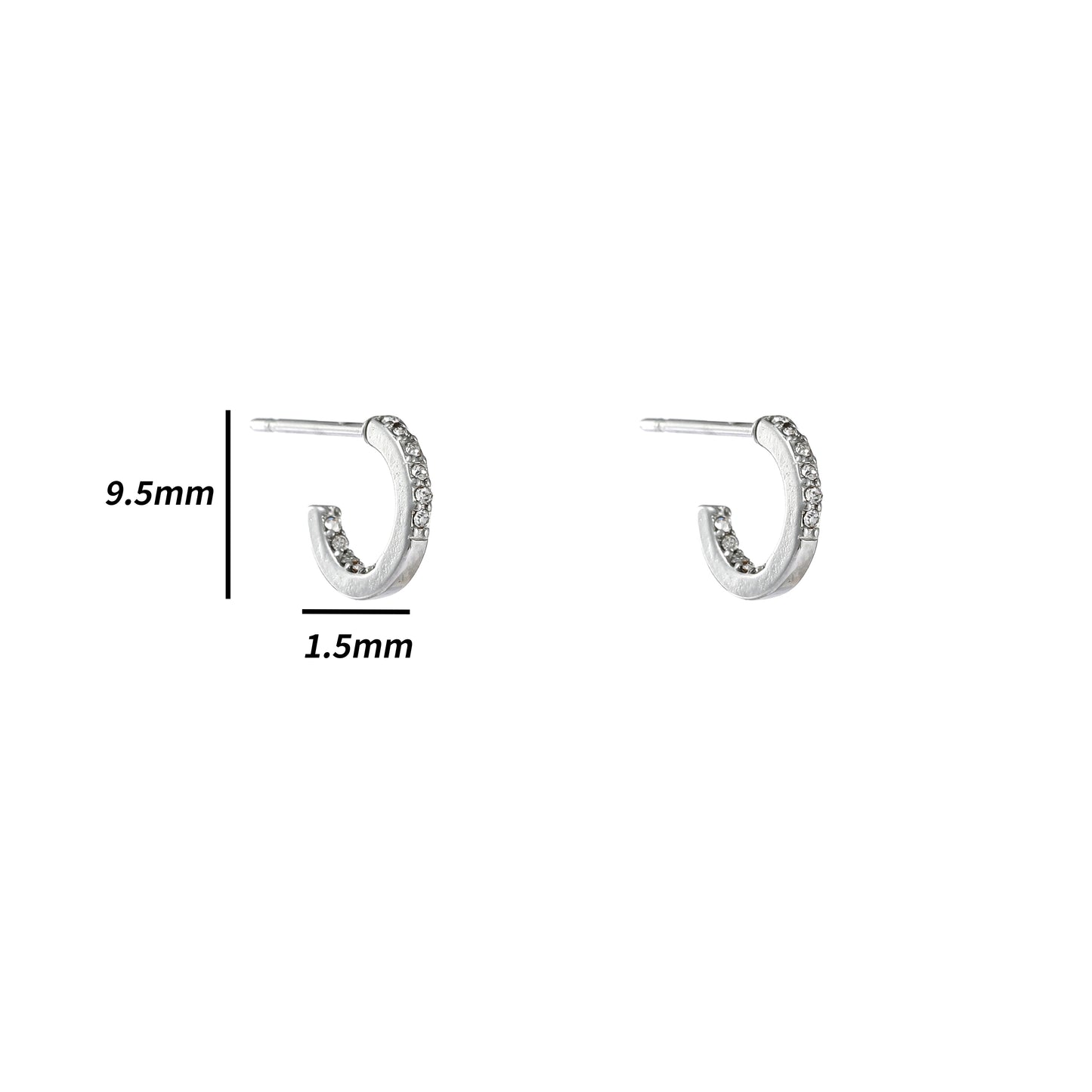 Oorbellen Stones inside out Hoop zilver