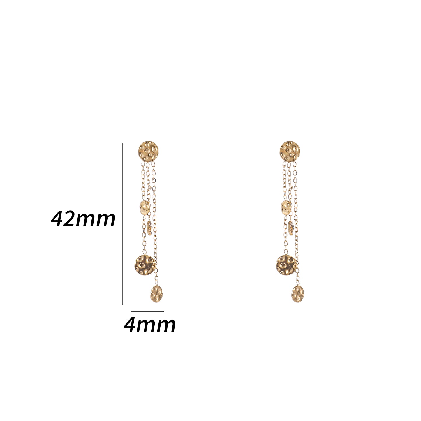 Oorbellen Hammered Rounds Dangle