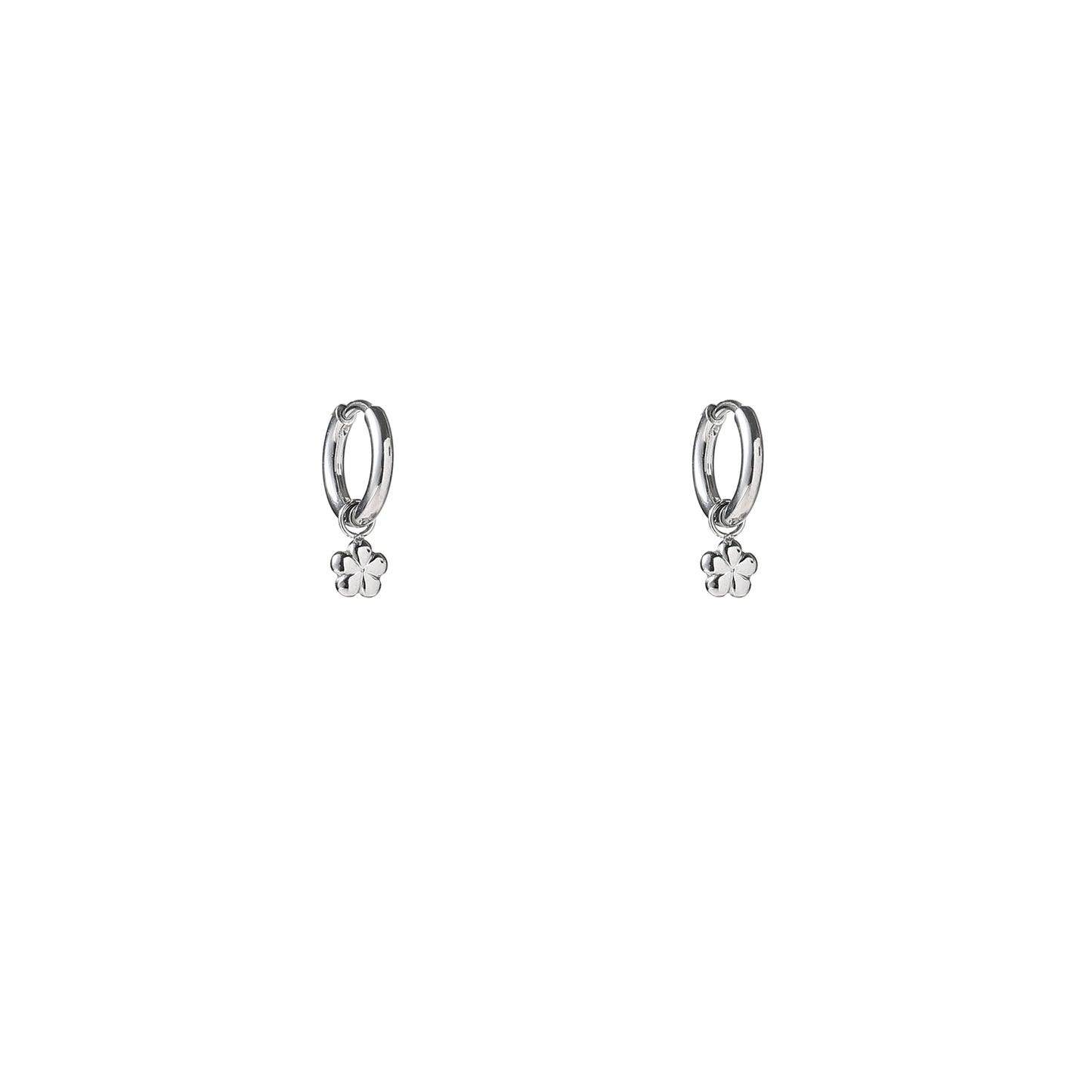 Oorbellen Simple Flower Hoop zilver