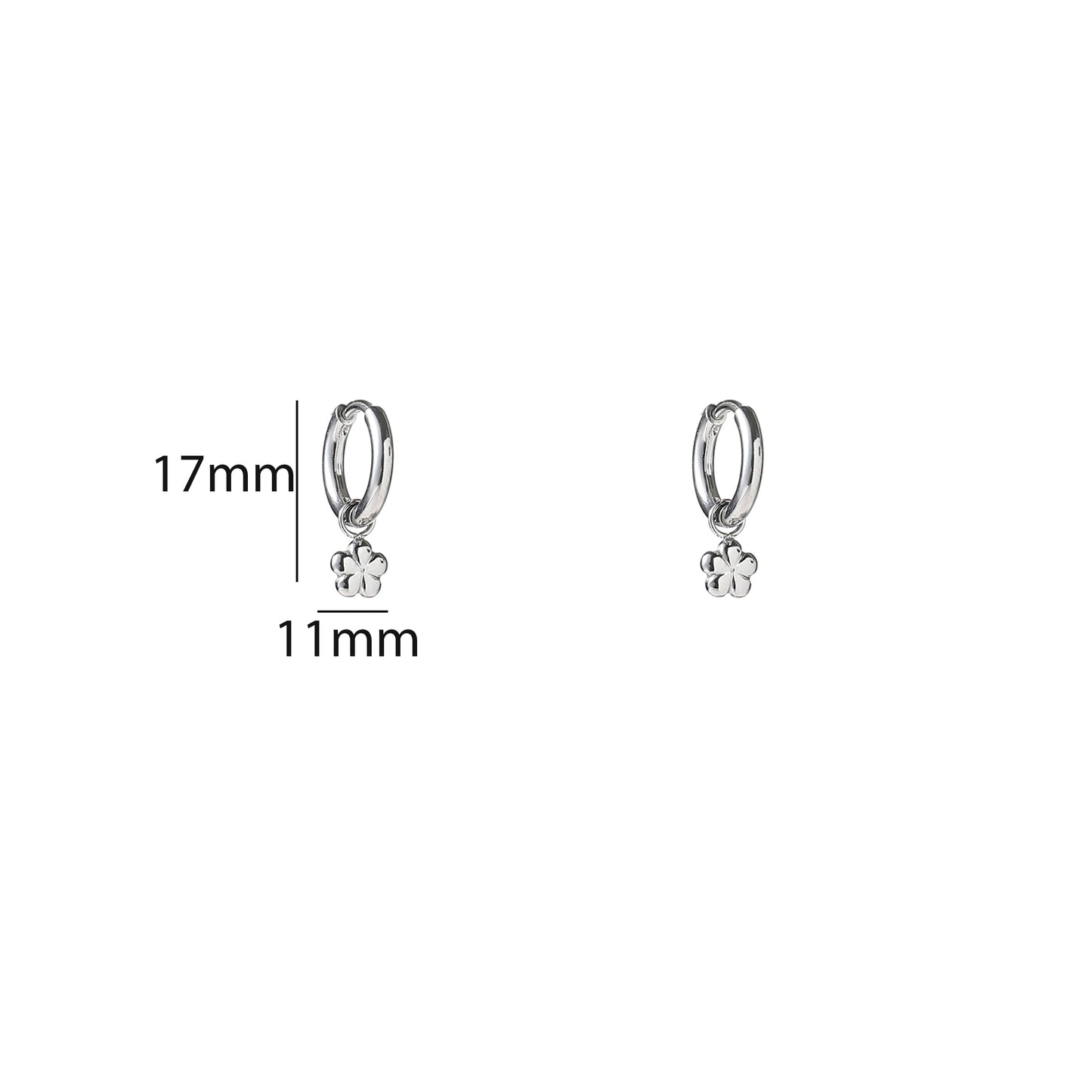Oorbellen Simple Flower Hoop zilver