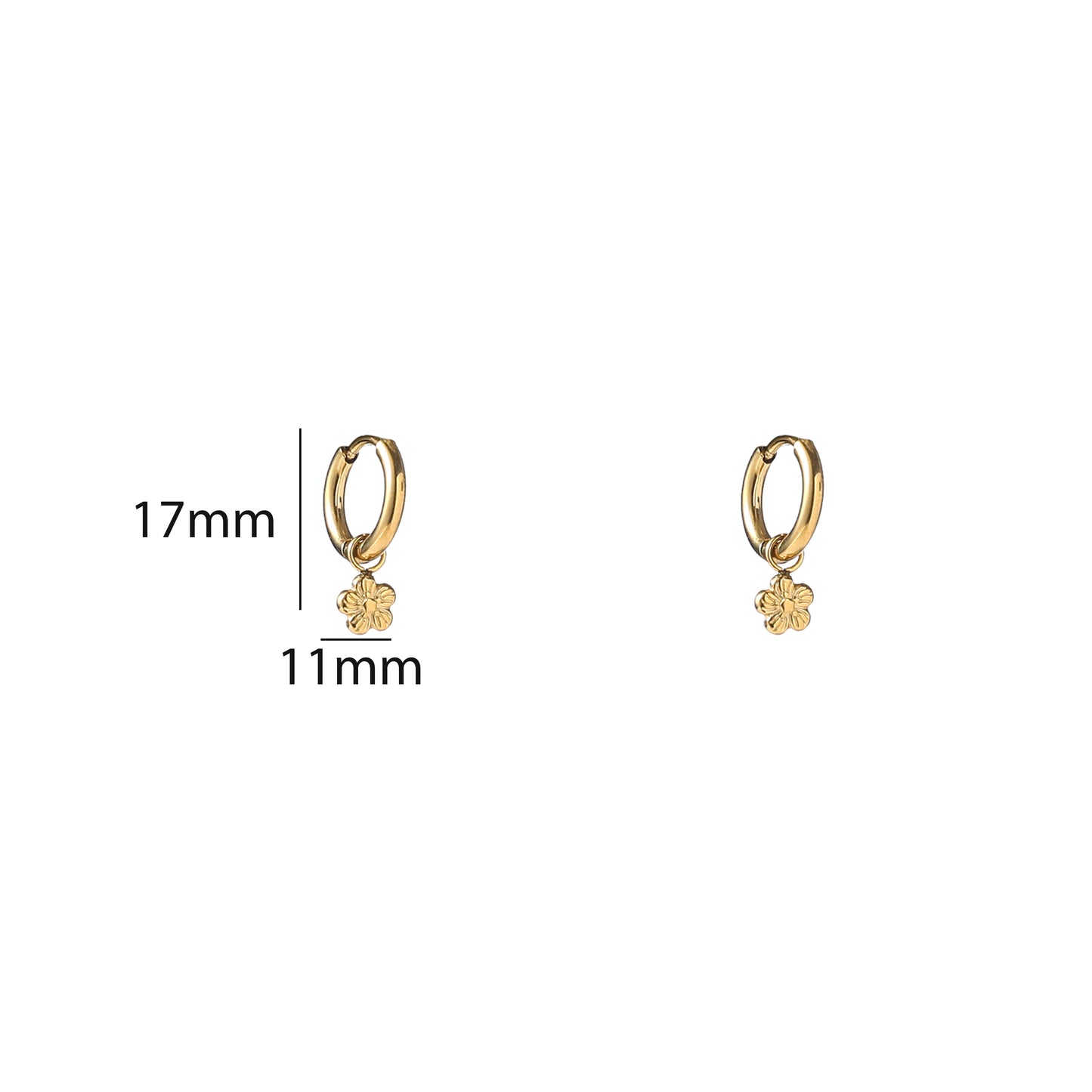 Oorbellen Simple Flower Hoop goud