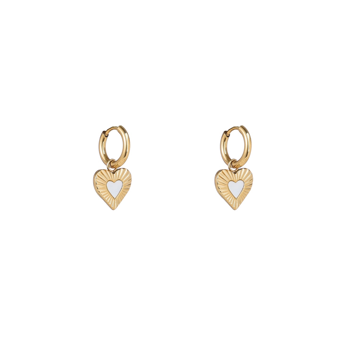 Oorbellen Pearly Heart Hoop