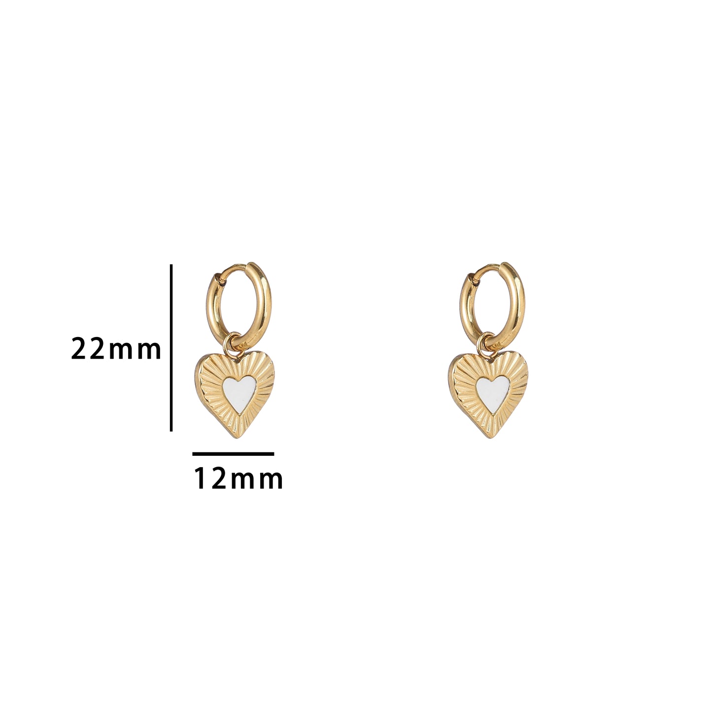 Oorbellen Pearly Heart Hoop
