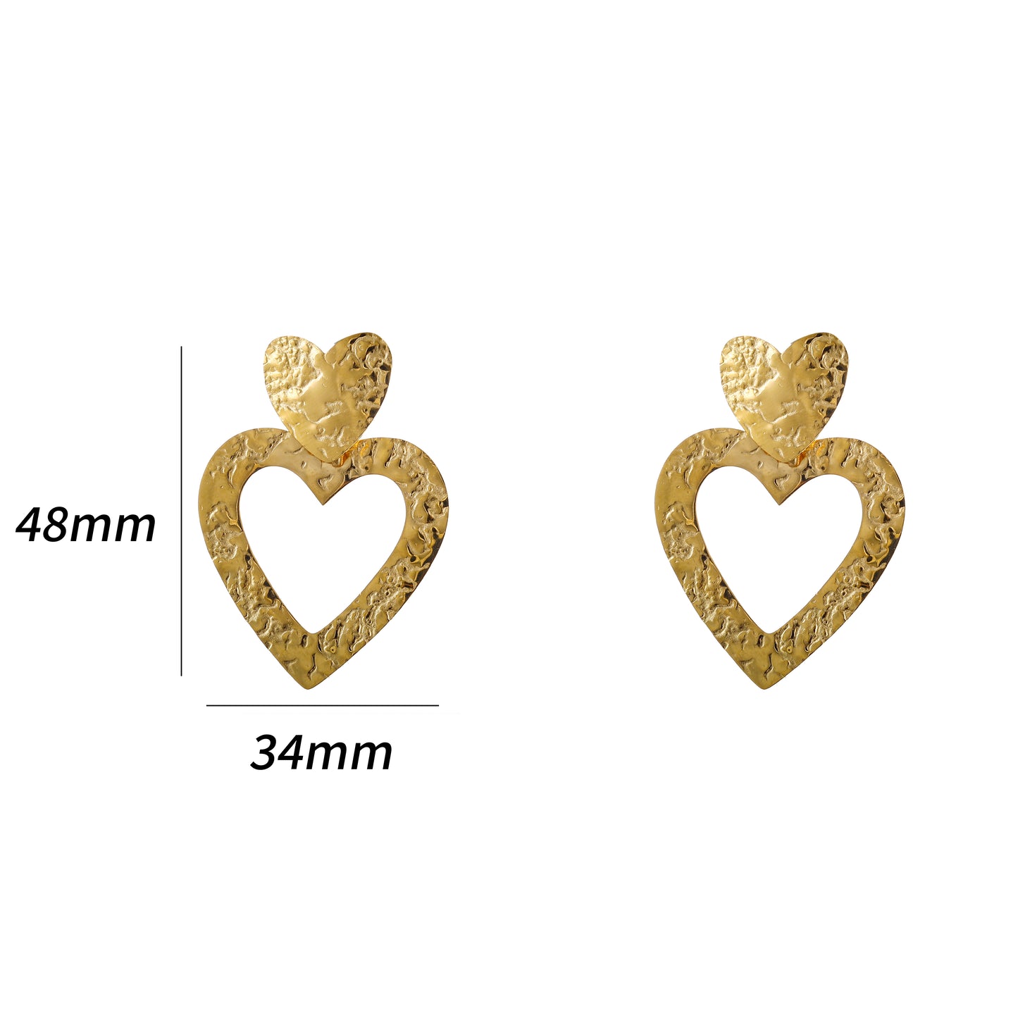 Oorbellen Big Heart Dangle