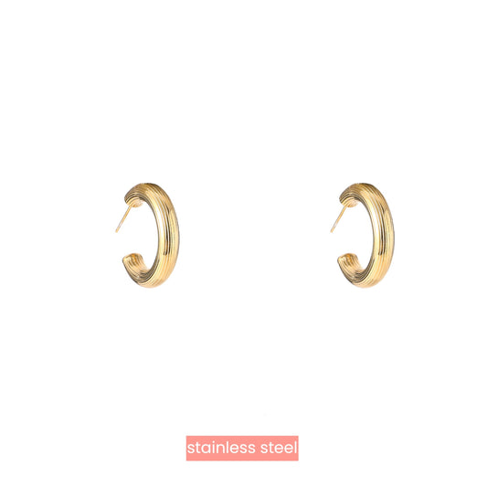 Oorbellen Striped Hollow Hoop