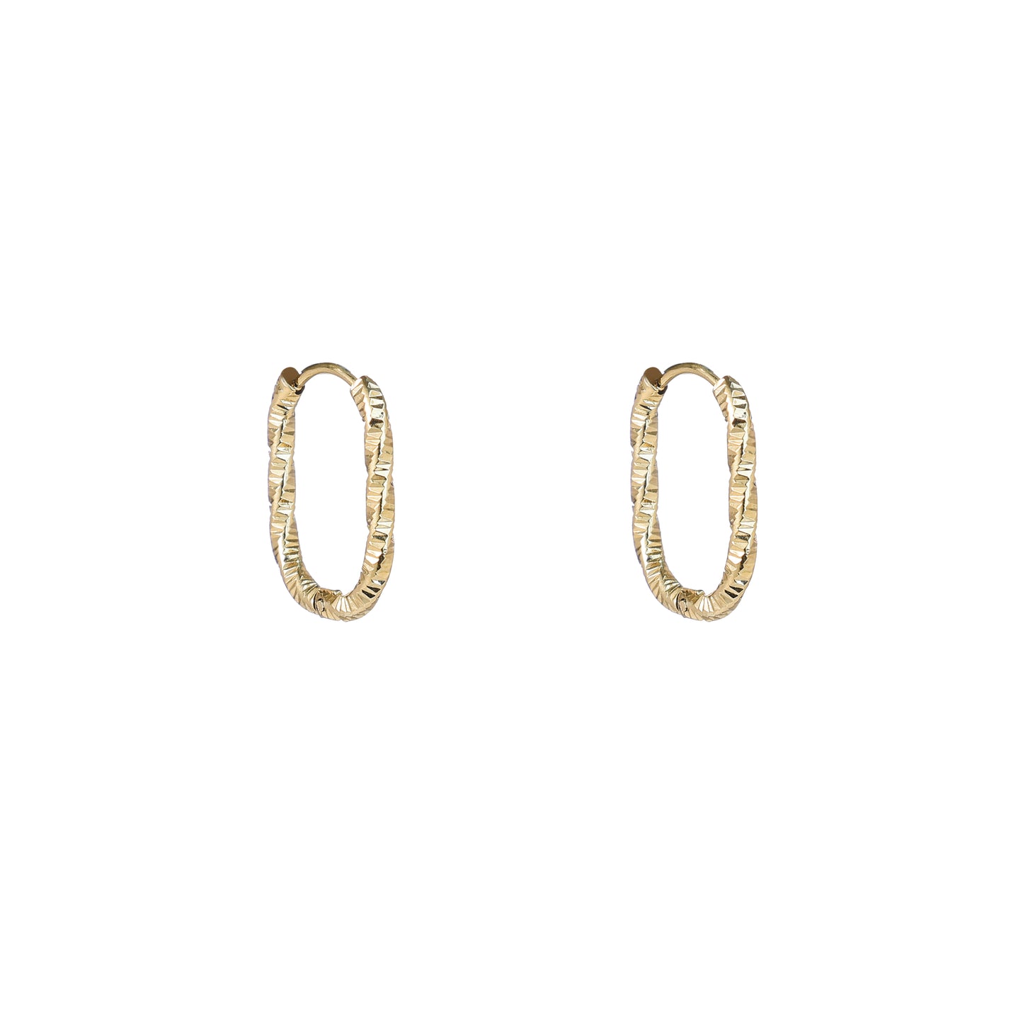 Oorbellen Twisted Oval Hoop goud