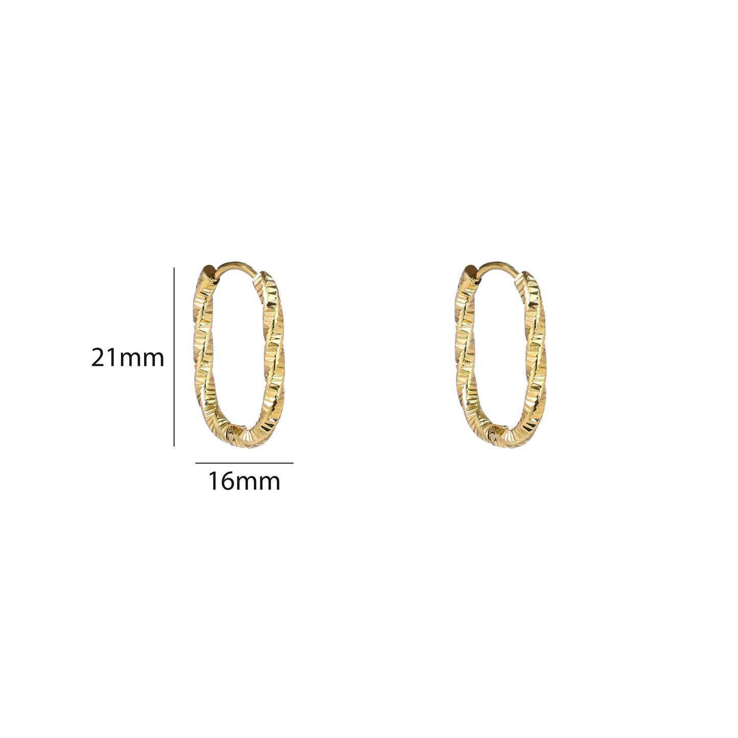 Oorbellen Twisted Oval Hoop goud