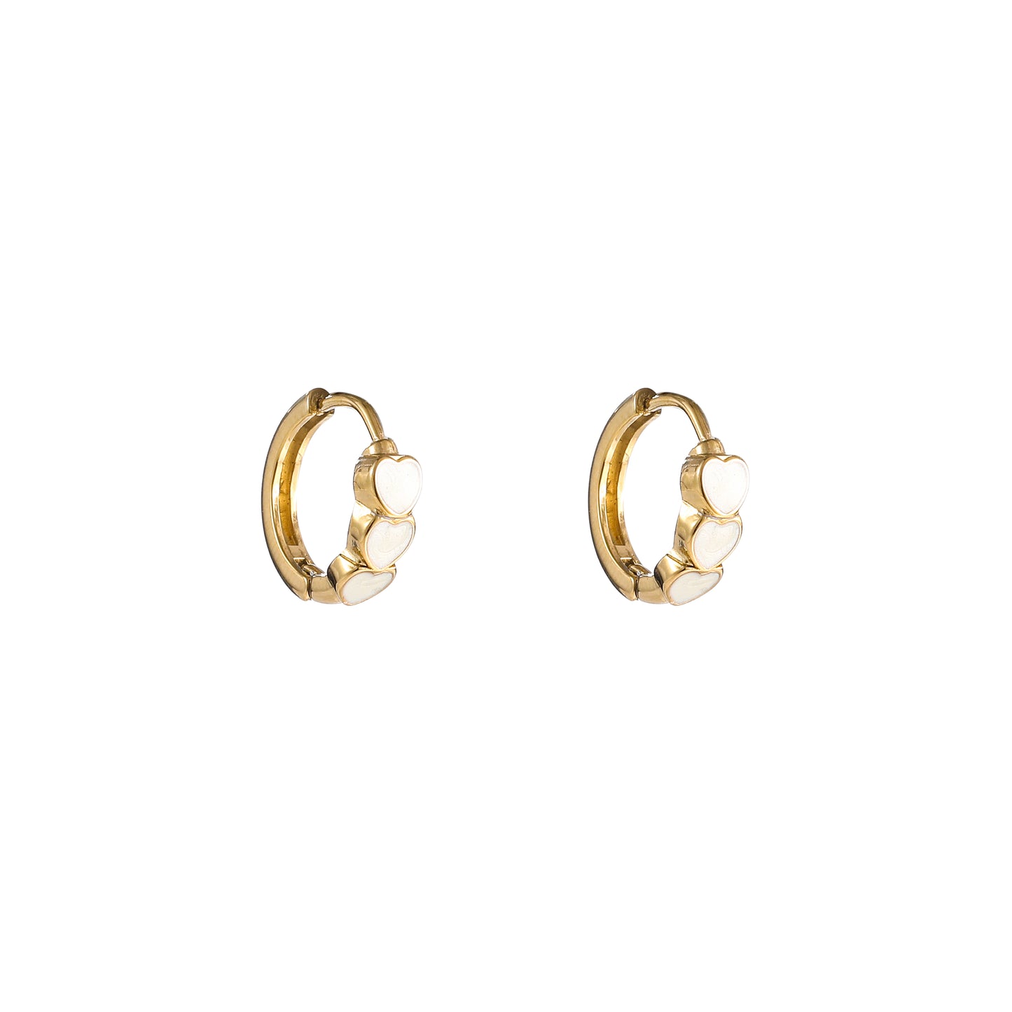 Oorbellen Pearly Heart Hoop