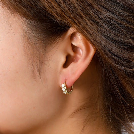 Oorbellen Pearly Heart Hoop