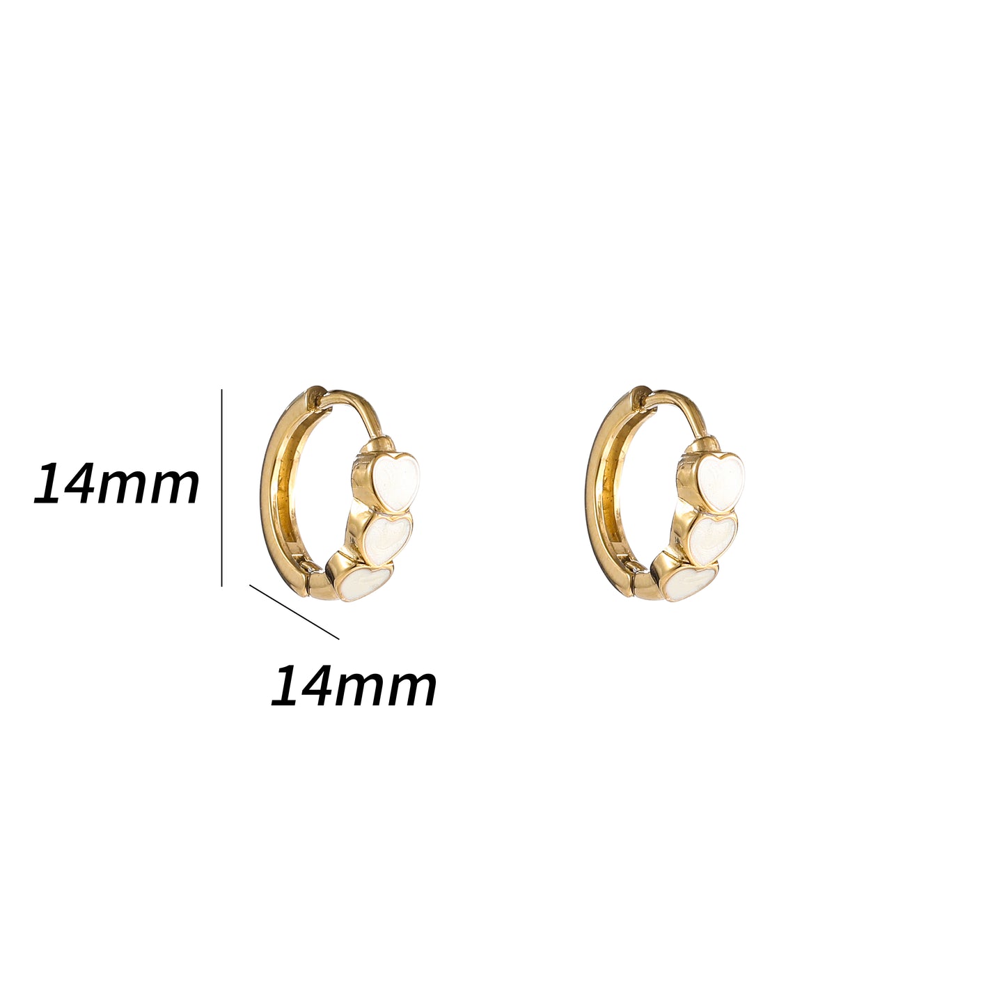 Oorbellen Pearly Heart Hoop