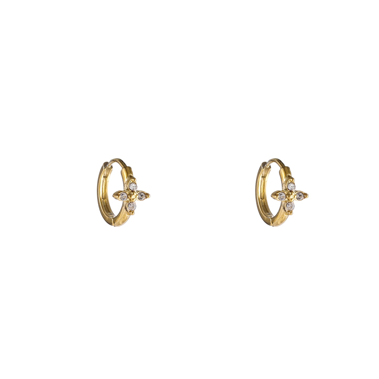Oorbellen Chrystal Flower Hoop