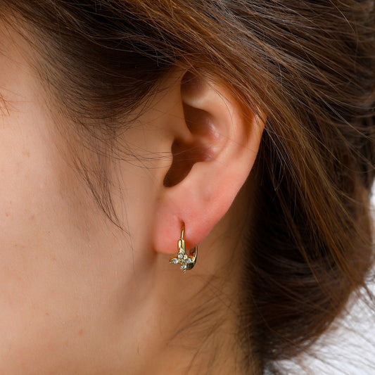 Oorbellen Chrystal Flower Hoop