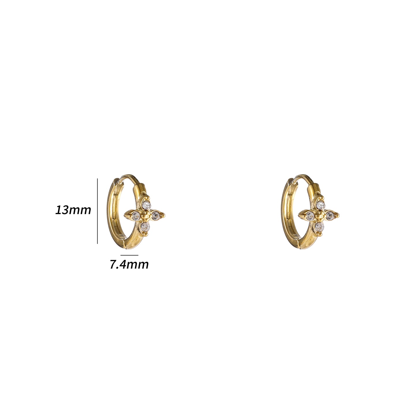 Oorbellen Chrystal Flower Hoop
