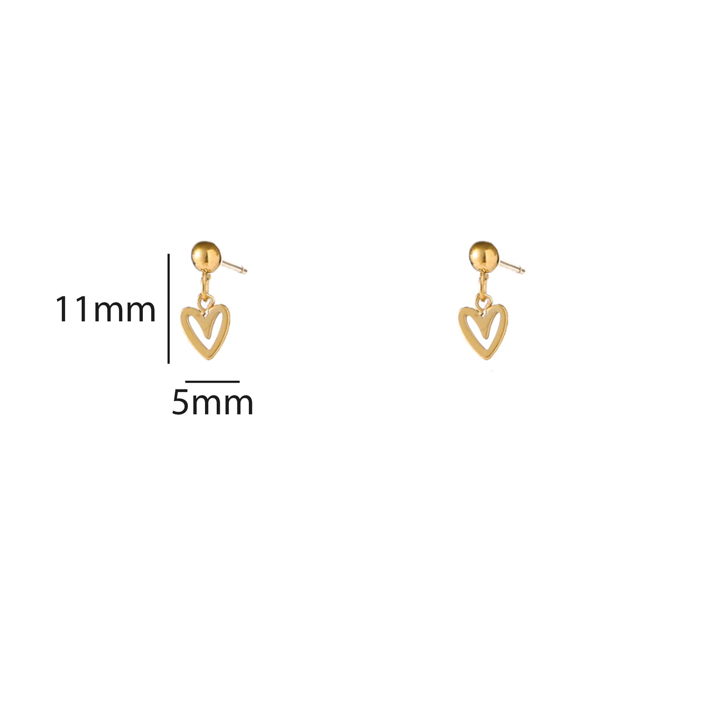 Oorbellen Heart stud goud
