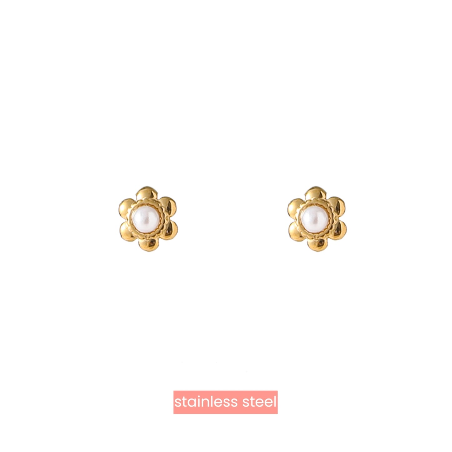Oorbellen Flower Pearl Stud