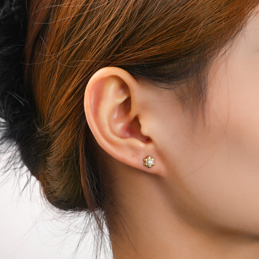 Oorbellen Flower Pearl Stud
