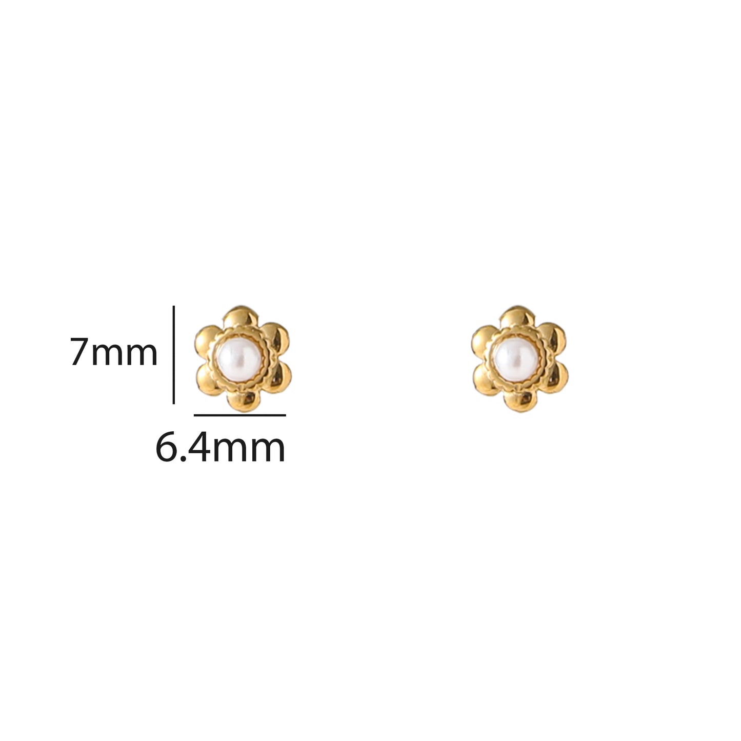 Oorbellen Flower Pearl Stud