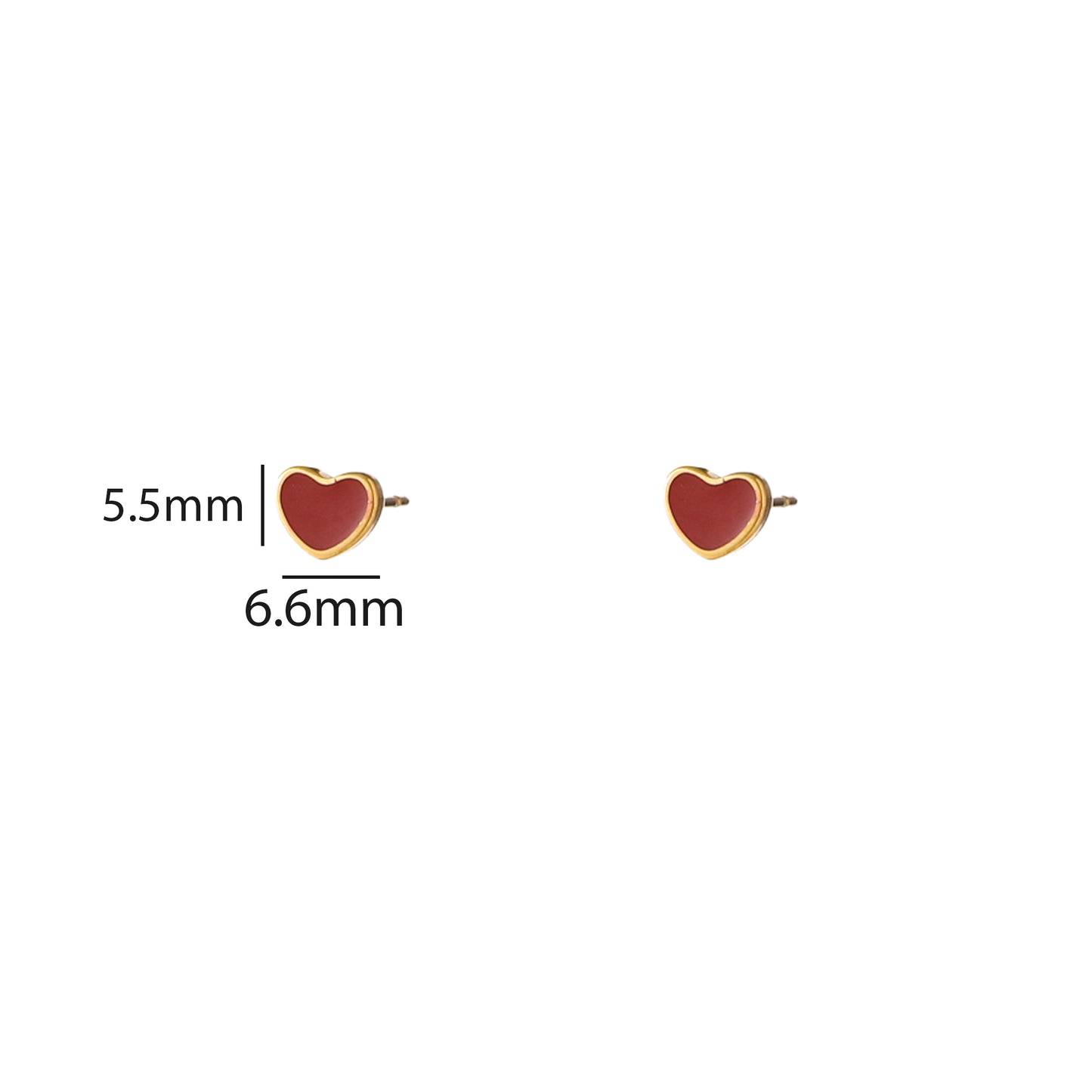 Oorbellen Red Heart Stud