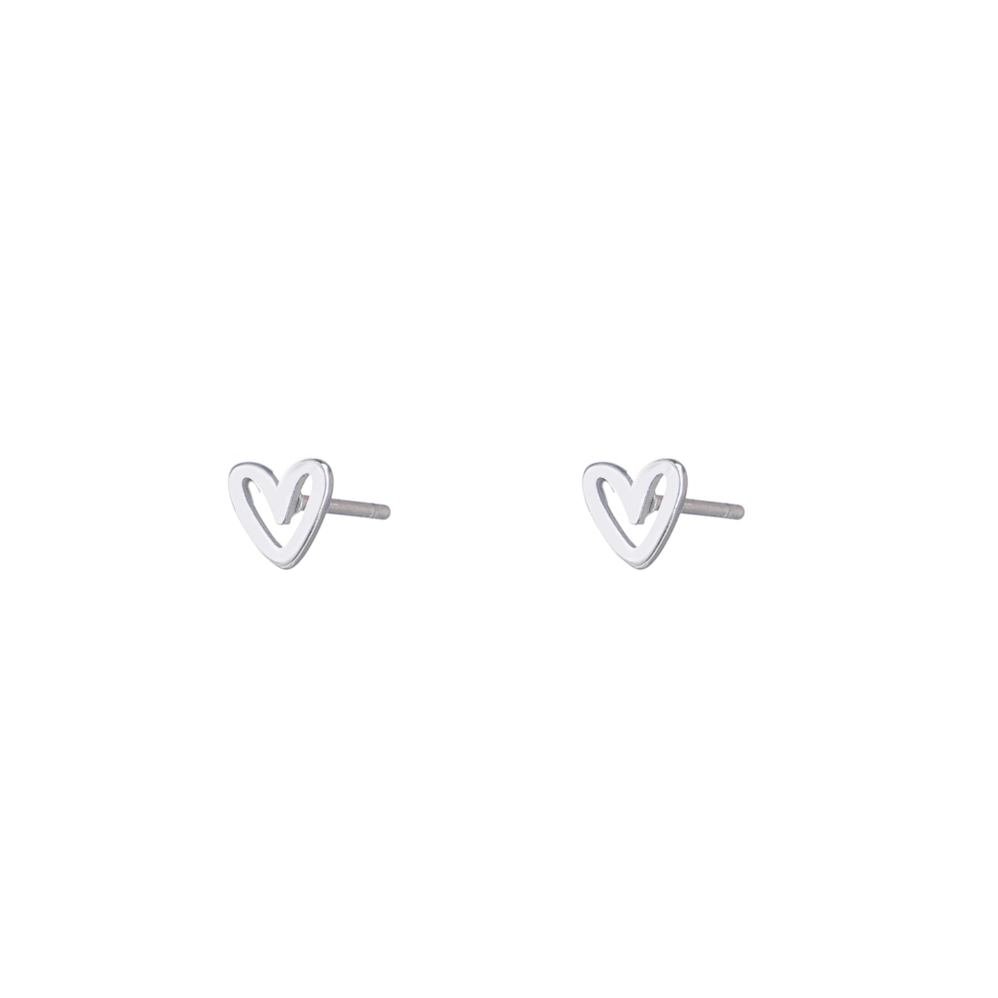 Oorbellen Open Heart Stud zilver