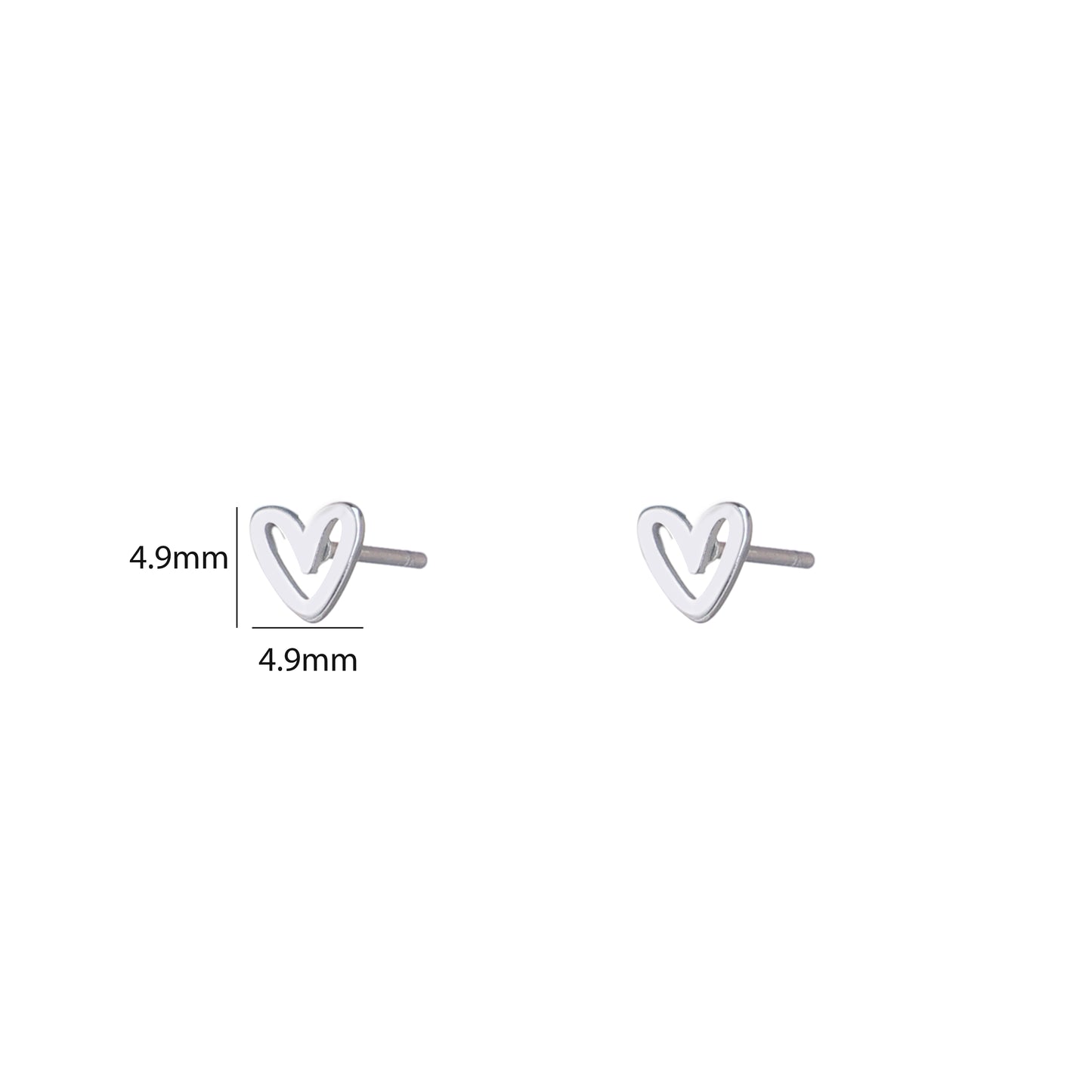 Oorbellen Open Heart Stud zilver