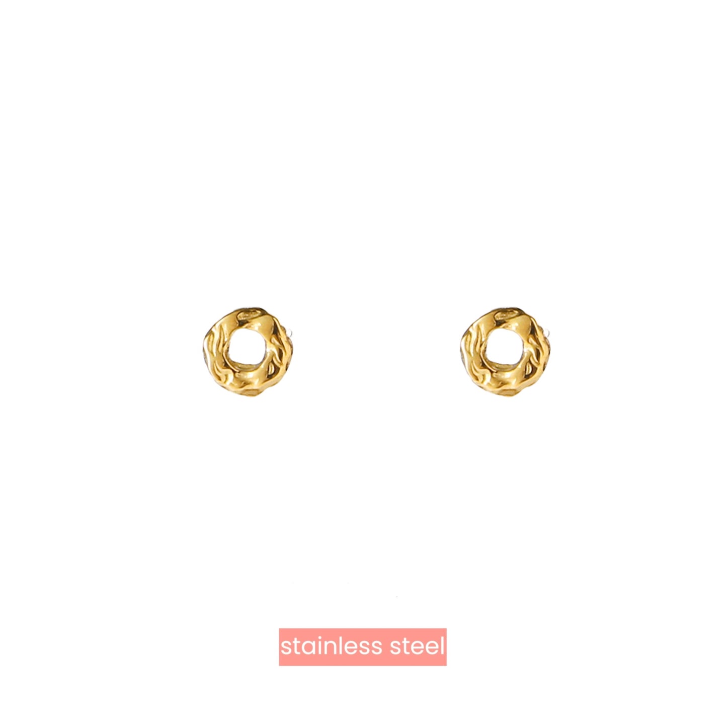Oorbellen Round Stud goud
