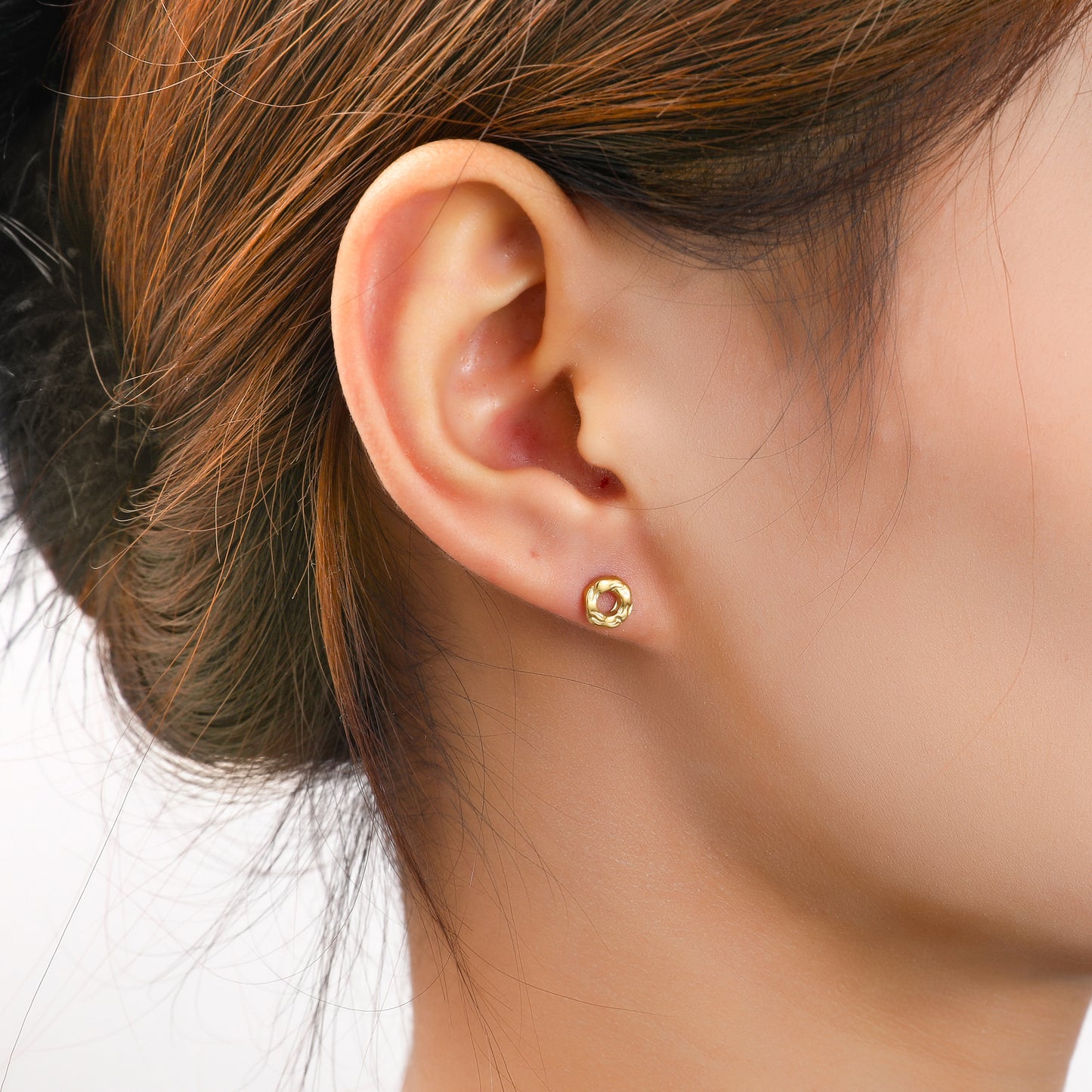 Oorbellen Round Stud goud