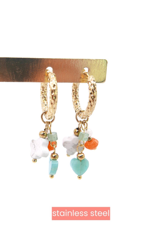 Oorbellen Summer hoop Turkoois