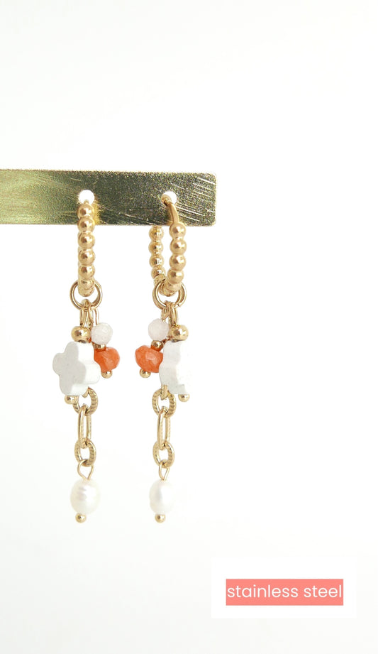 Oorbellen Summer Hoop Pearl