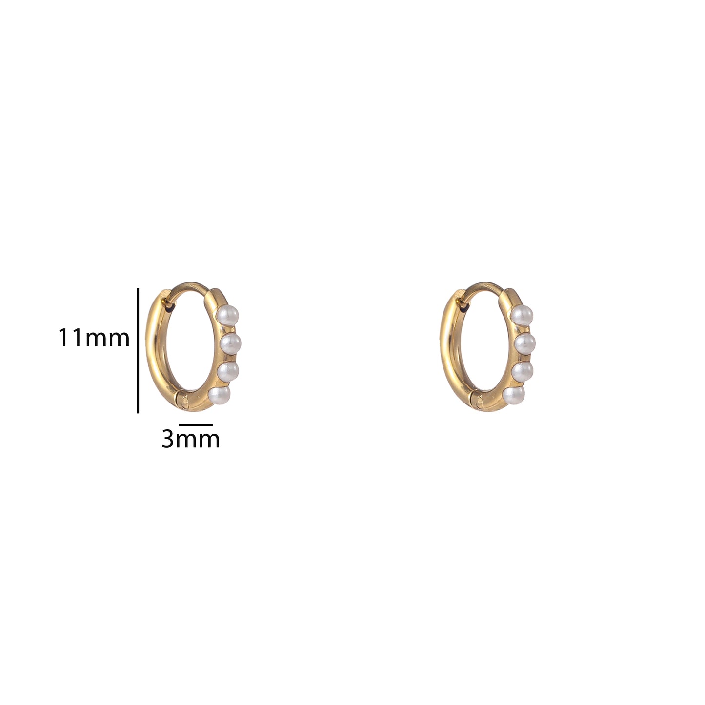 Oorbellen Pearl Hoop - 10 mm