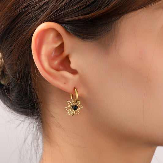 Oorbellen Flower Bead Hoop