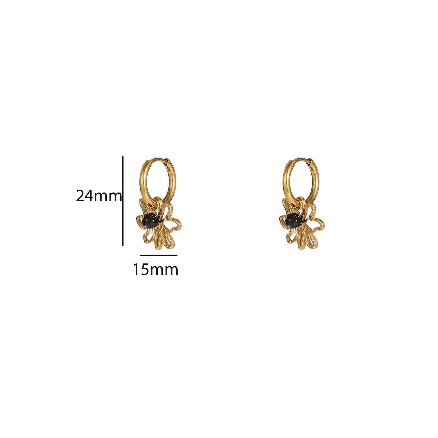 Oorbellen Flower Bead Hoop