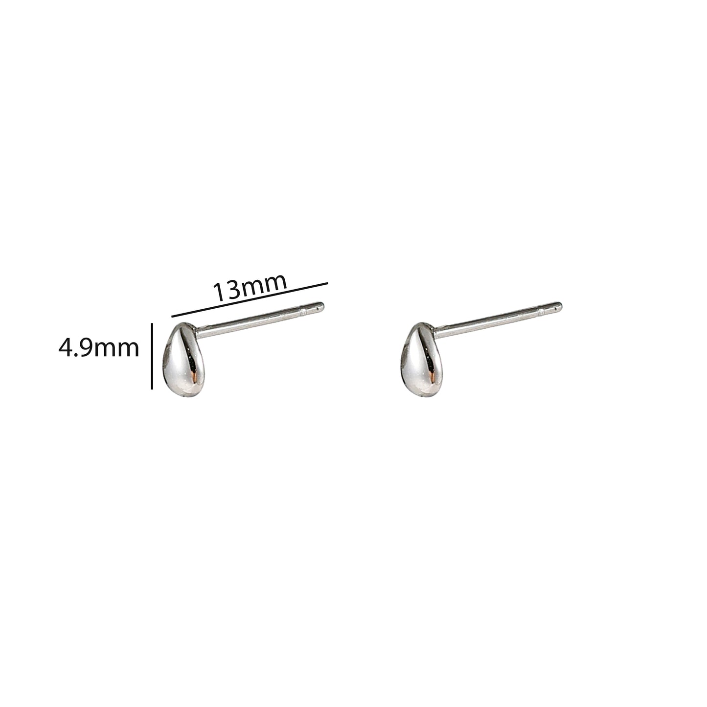 Oorbellen Drop Stud mini zilver