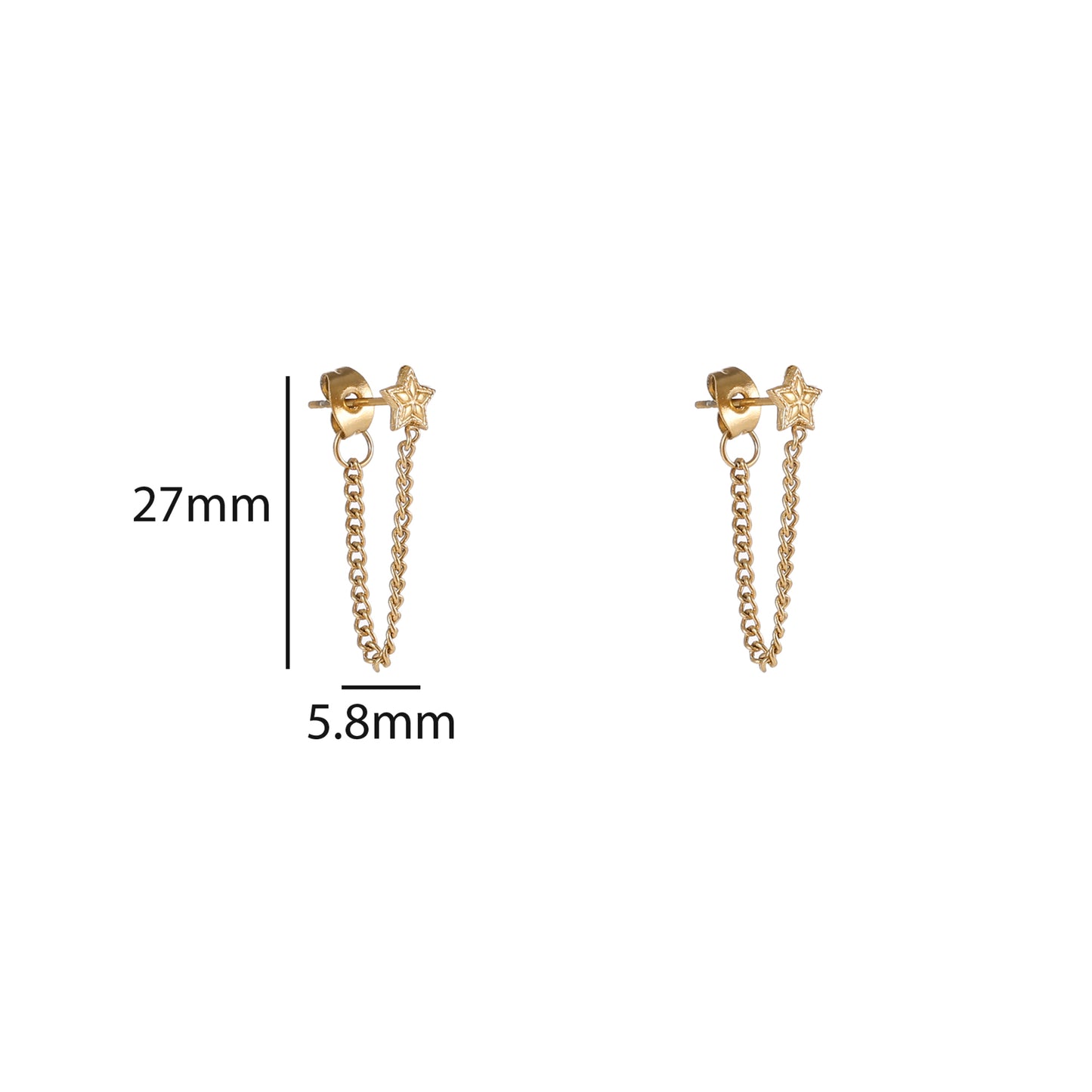 Oorbellen Under Ear Star