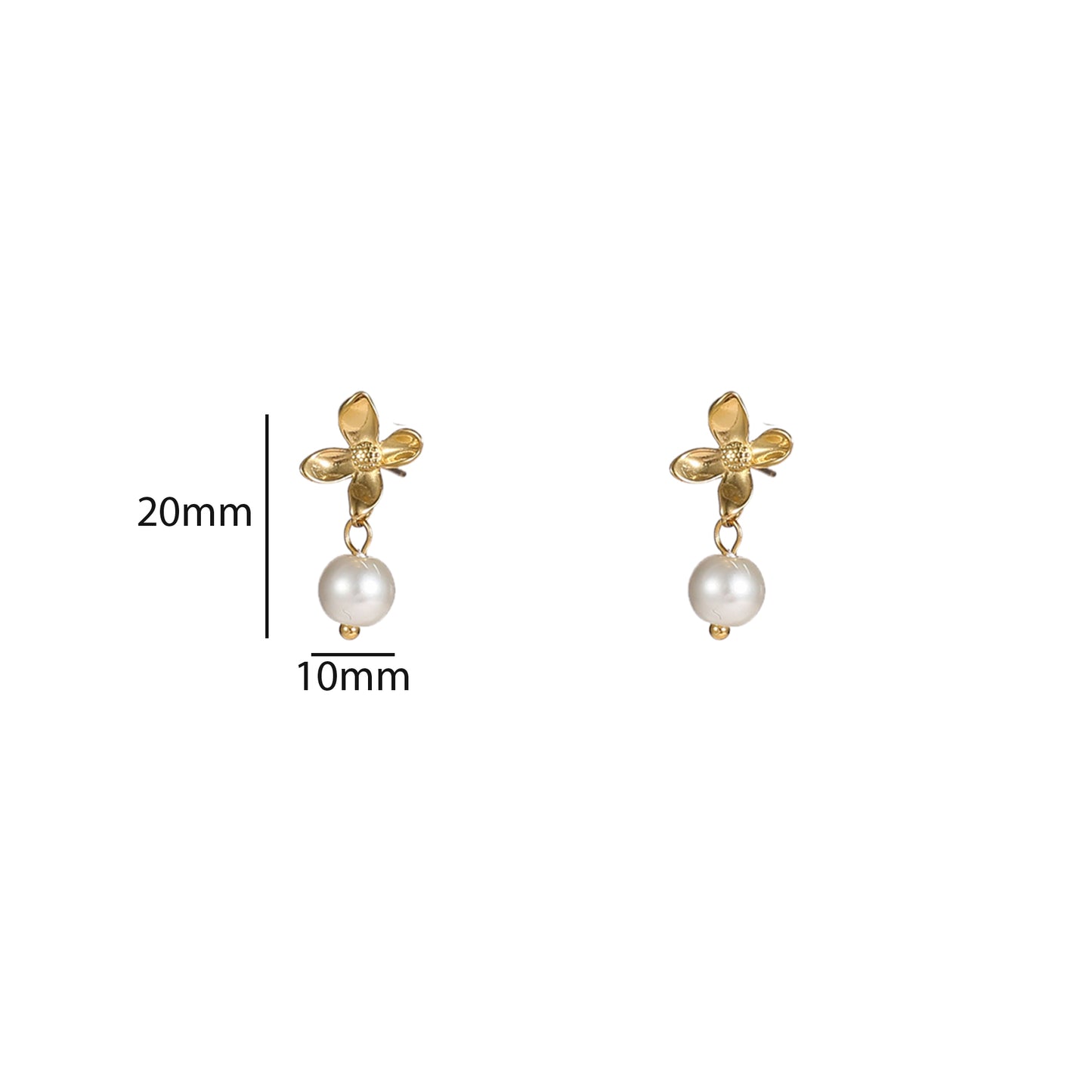 Oorbellen Pearly Flower Stud