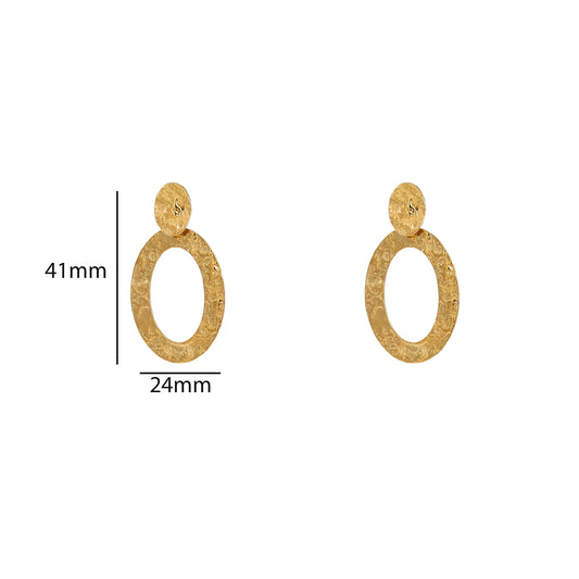 Oorbellen Wavy Flat Round Dangle