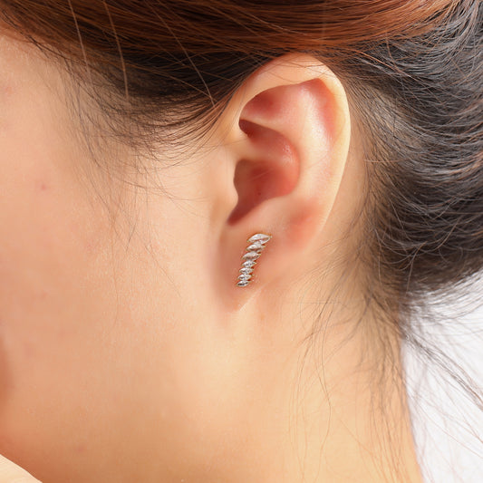 Oorbellen Long Stones - Goud