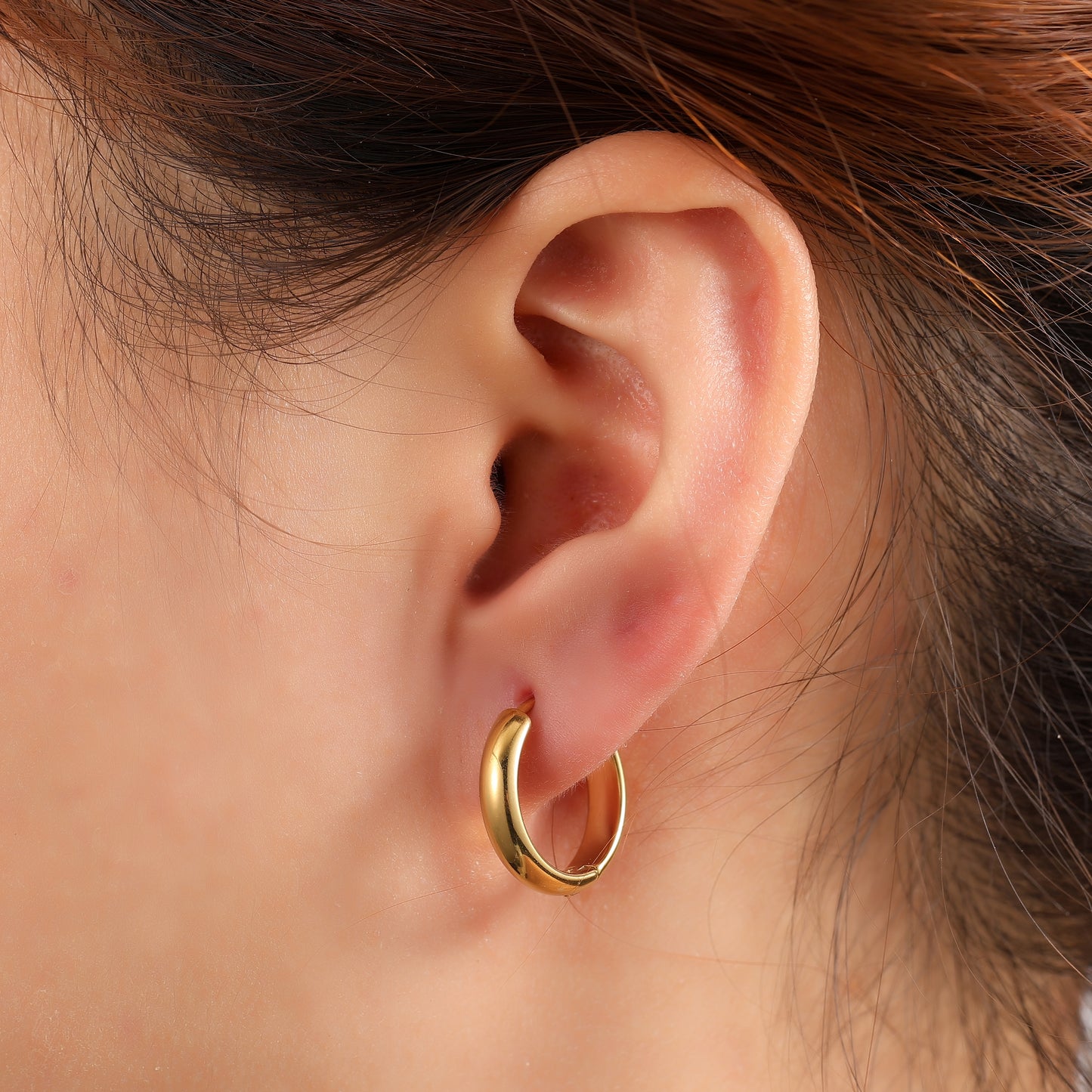 Oorbellen Essential Hoop (14mm) - Goud