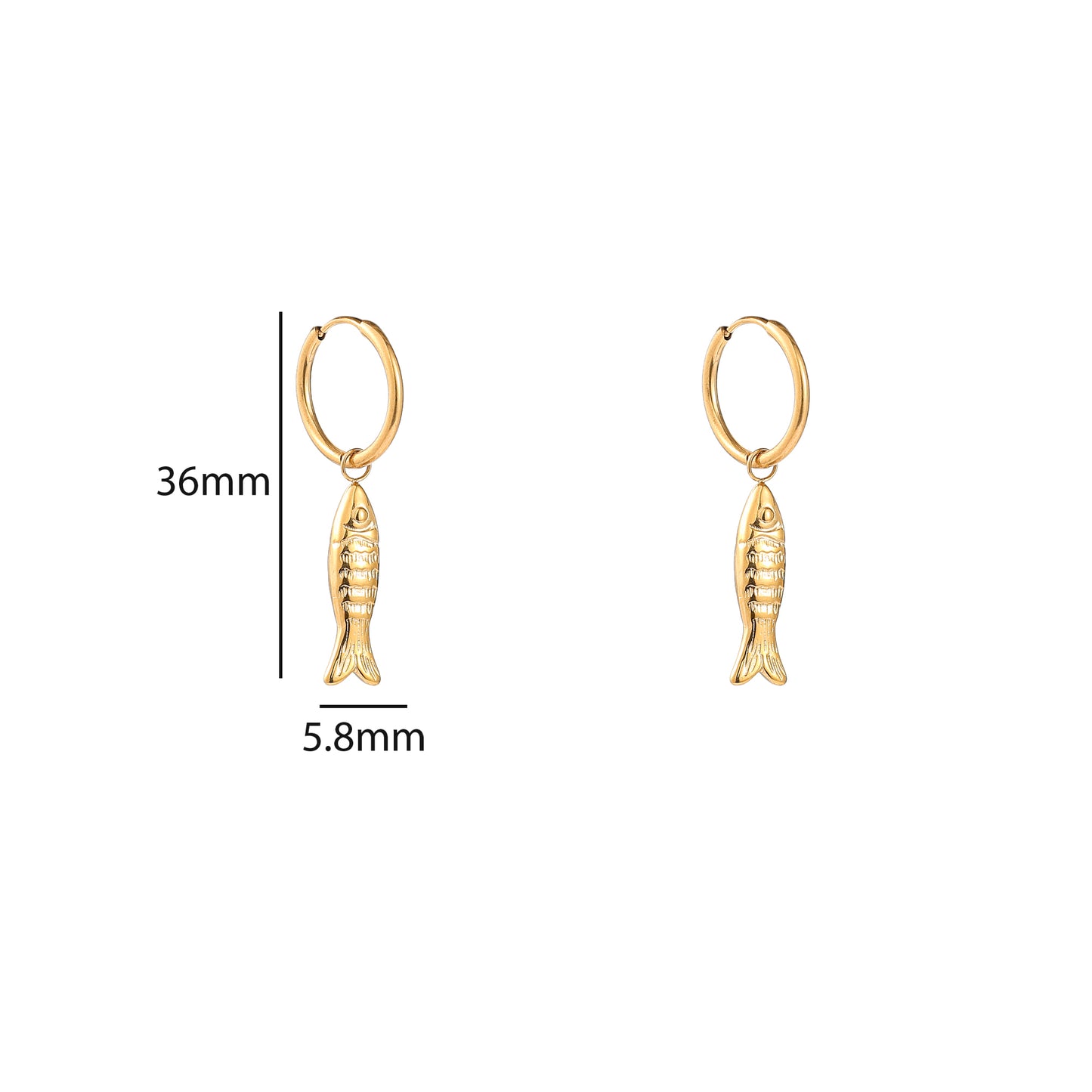 Oorbellen Fish Hoop - Goud