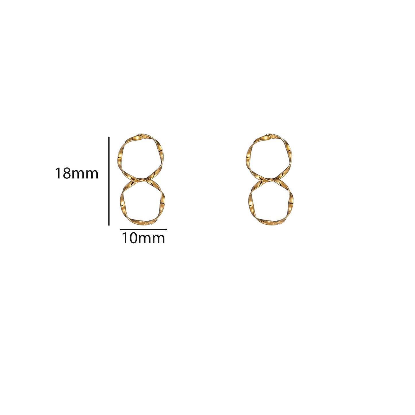 Oorbellen Double Round stud