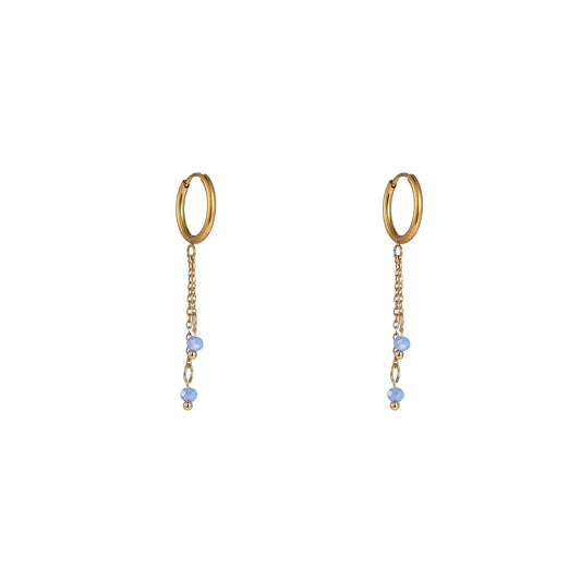 Oorbellen Double Dangle Stone