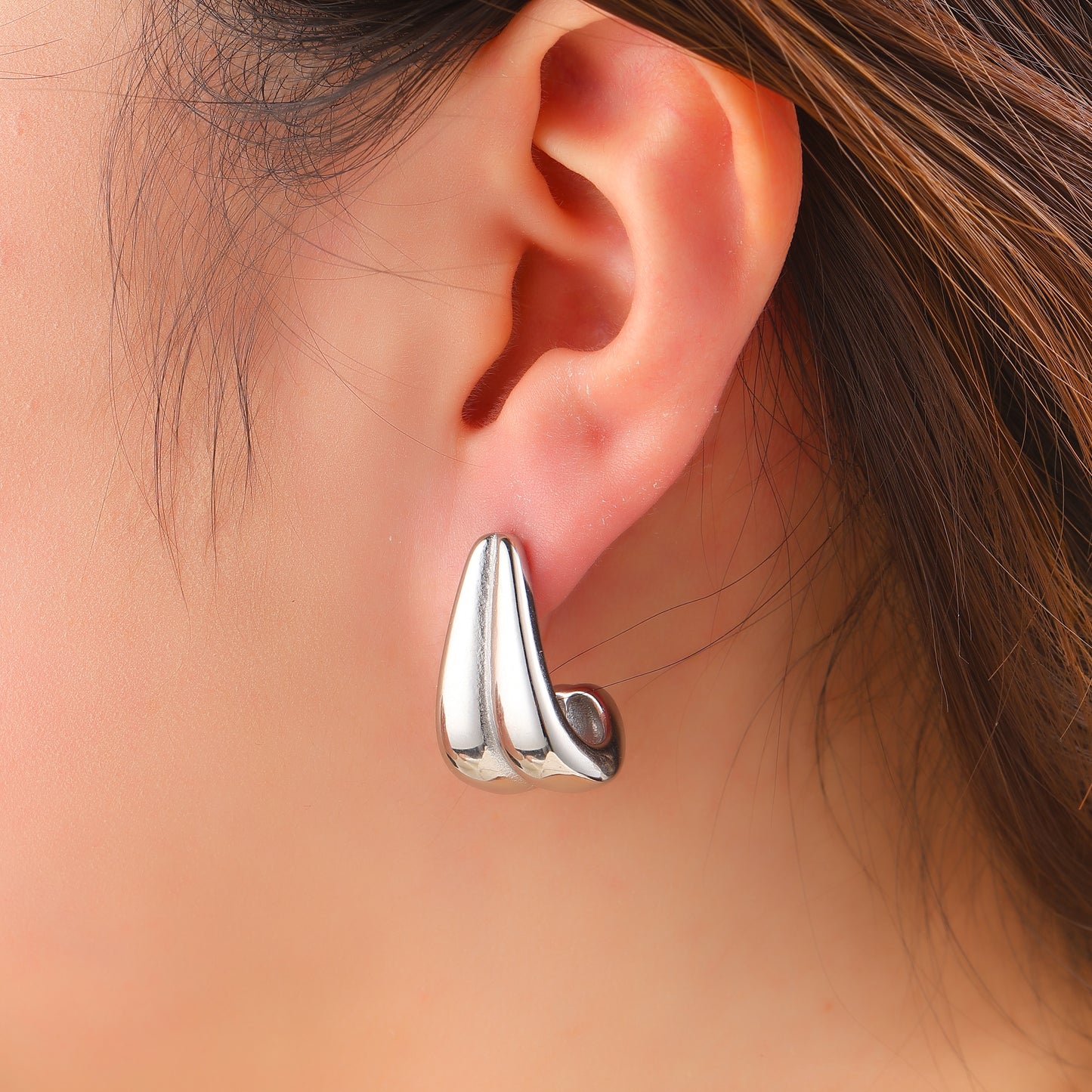 Oorbellen Double drop zilver