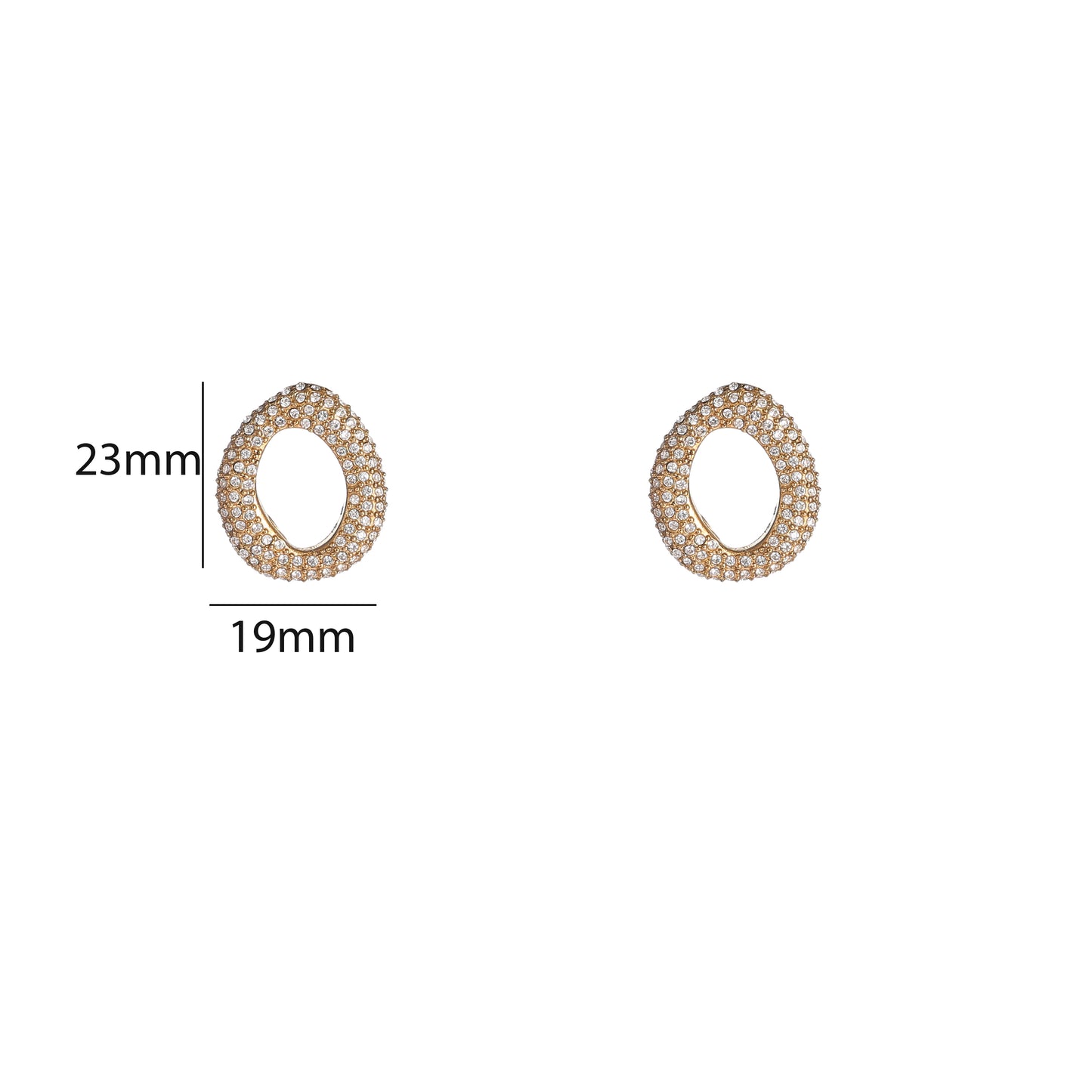 Oorbellen Sparkly Rounds - Goud
