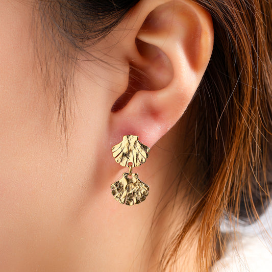 Oorbellen Double Shell goud